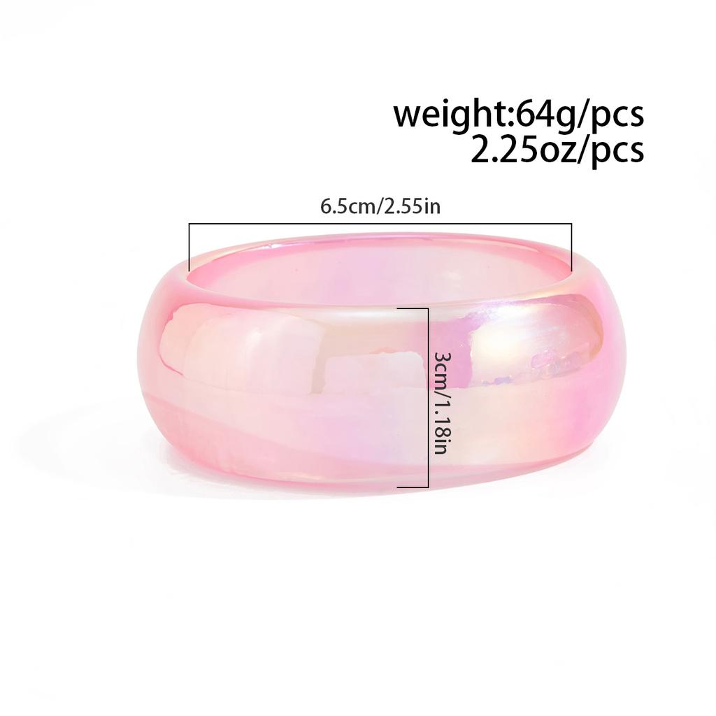 Punk Colorful Sparkling Transparent Wide Bracelet Chunky Party Geometric Arc Handmade Resin Acrylic Charm Bracelet Bangles Jewelry for Men and Women