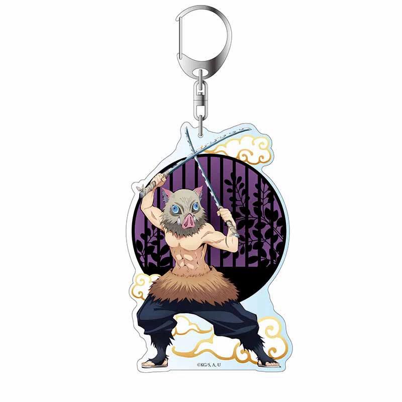 Keychain Pendant Anime Demon Slayer Kimetsu No Yaiba Kamado Tanjirou Double Sided HD Bag Pendant Gift For Fans Cosplay Props Jewelry Gift