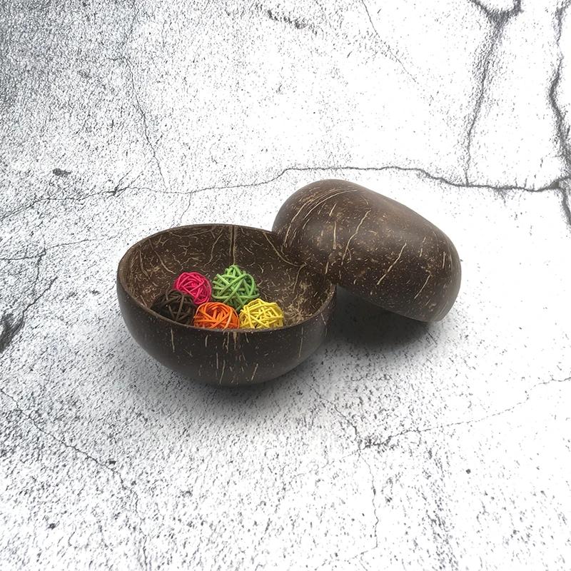 Pure natural coconut wooden bowl spoon kitchenware exquisite craftsmanship rice dessert bowl salad noodle bowl mousse pasta