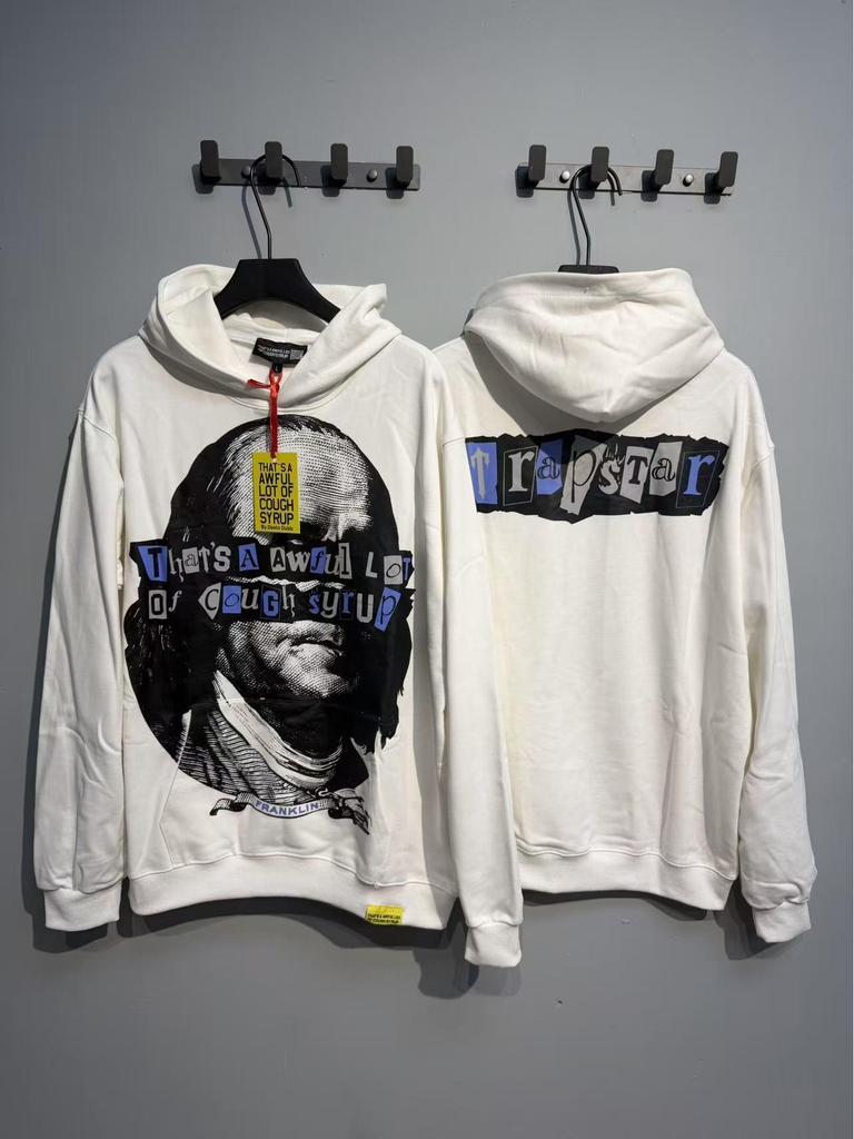 Módní americký styl Dlouhý rukáv Volná mikina pro muže a ženy - Vysoká gramáž Design s kašlovým sirupem