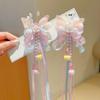 Ancient Style Hanfu Princess Butterfly Hair Clips with Long Ribbons - Children's Chinese Fairy Hair Accessories (Pair)