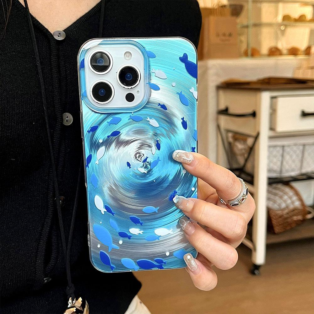 

Creative Fish Swivel Streamer Shell Suitable for Apple 16promax Premium Mobile Phone Case Iphone15 Protective Case 14 Apple 16PLUS