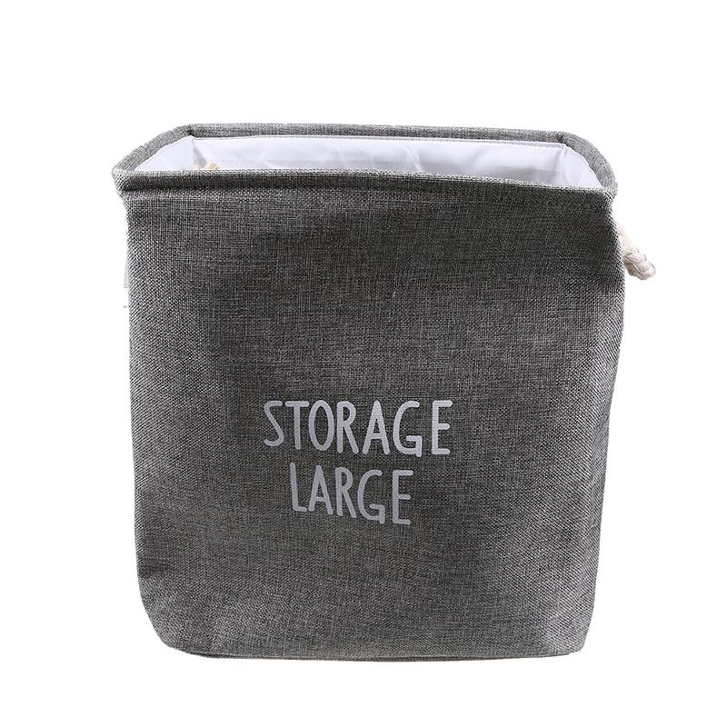 Foldable Cotton Linen Storage Basket Large Capacity Laundry Hamper with Handles for Toys Clothes Home Organizer Bin