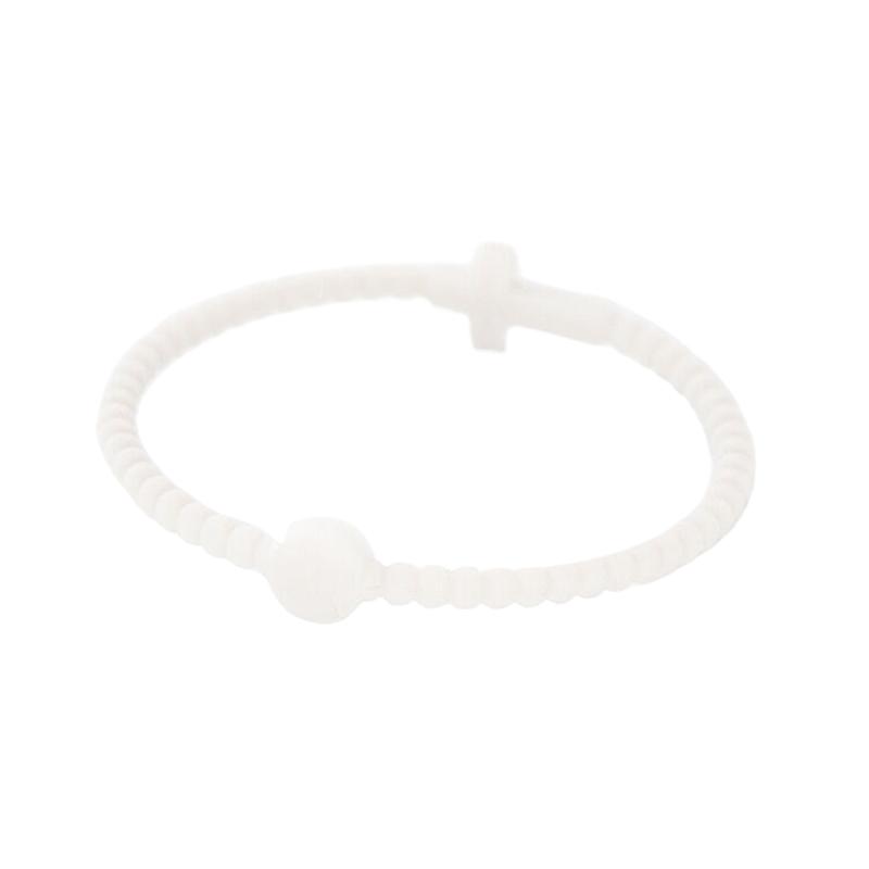Jesus Bracelets Cross Macaron-Colored Beaded Silicone Bracelets Gifts For Women Men Girls Boys Kids Aldult