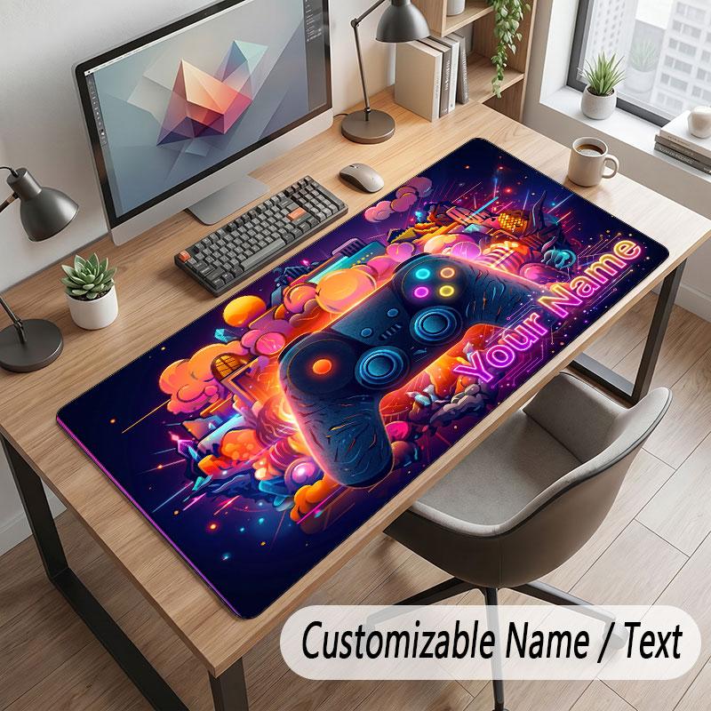 Spielcontroller-Thema Benutzerdefiniertes Mauspads Personalisierter Druck Name Text Schreibtischunterlage Für Home Office Tischdekoration