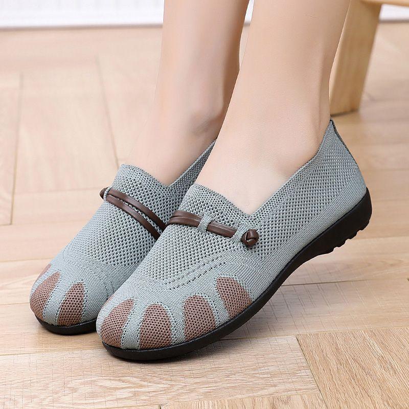 Women's New Breathable Mesh Casual Shoes with Anti Slip and Flat Bottom Comfort