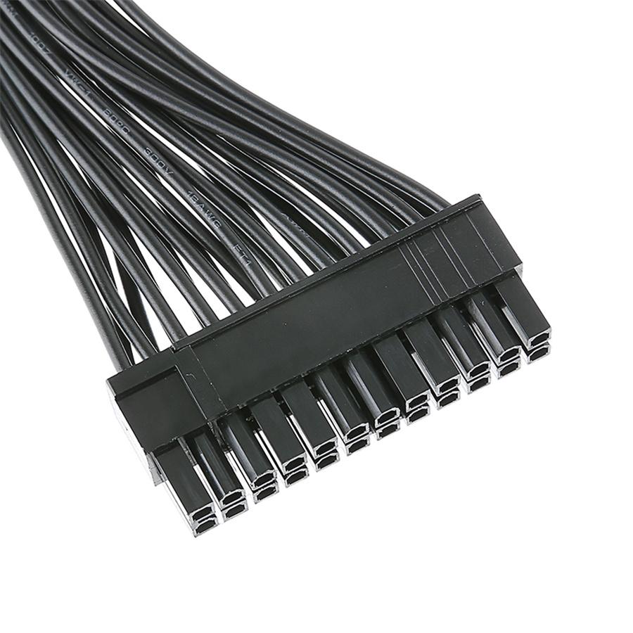1pcs 30cm 24pin Dual PSU Power Supply Splitter Adapter Cable For ATX Motherboard