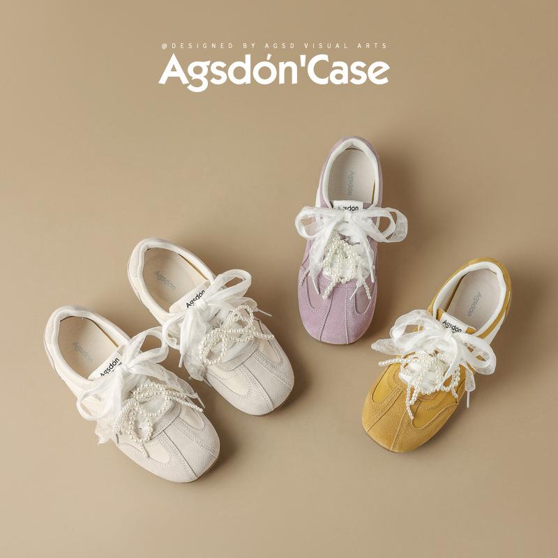 Augustine Yellow German Training Shoes Women's 2025 New Summer Ballet Forrest Gump Little White Shoes Sports and Leisure Board Shoes