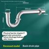 Stainless Steel Drain Pipe For Washbasins, U-Shaped Odor-Proof Basins, Wall-Mounted P-Bends, S-Bends
