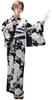 Yukata Yukata und Obi Set Klassisches Feuerwerk Weiße Kamelie [Aletta domani] Damen 2-teiliges Set (Halbbreiter Obi, Wendbar, 100% Baumwolle, Muster,