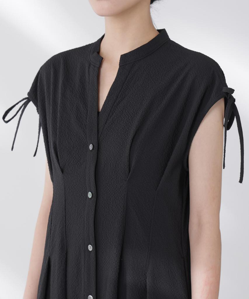 Nano Universe Ribbon Drawstring Soccer Shirt F Women's Dress, 010, Black, 669-5219318