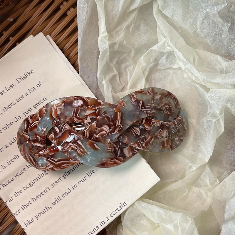 Vintage New Design Twist Acetic Acid Spring Clip Fashion 9.5CM Large Styling Ponytail Clip Hair Accessories For Woman Girls
