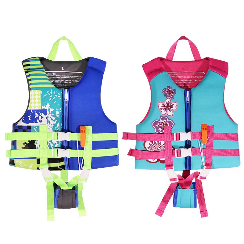 Children's Neoprene Buoyancy Vest - Beginner Swim Safety Life Jacket for Water Parks
