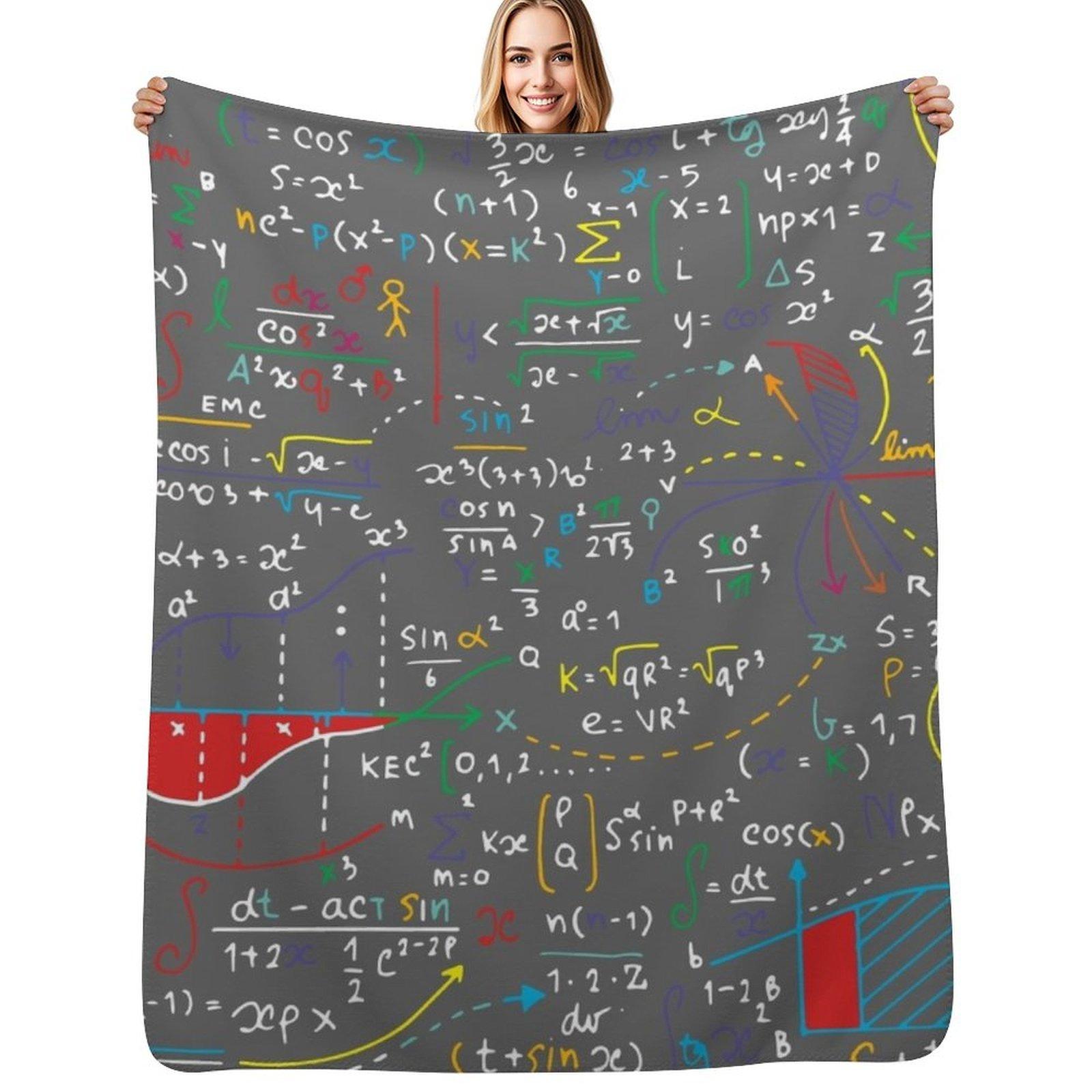 

Math Handwritten Throw Blanket Long Lasting Soft Plush Blanket for Daily Use 102x76cm(40x30in)