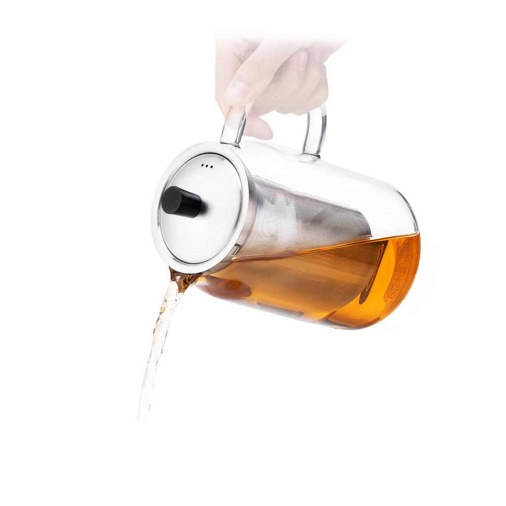 SAMADOYO hitzebeständige Teekanne aus Glas mit Filterfunktion, Haushalts-Teeservice mit großem Fassungsvermögen, 900 ml