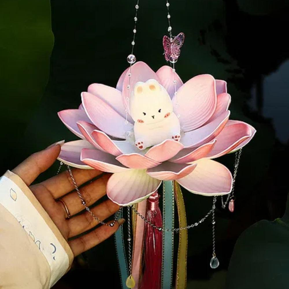 DIY Rabbit Lotus Lantern Material Package Mid-Autumn Festival Lantern  Festive Atmosphere