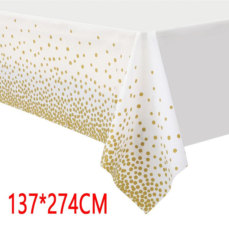 137*274cm Rectangle Bronzing Tablecloth Disposable Waterproof Table Cloth for Wedding Birthday Party Decorations Christmas Decor