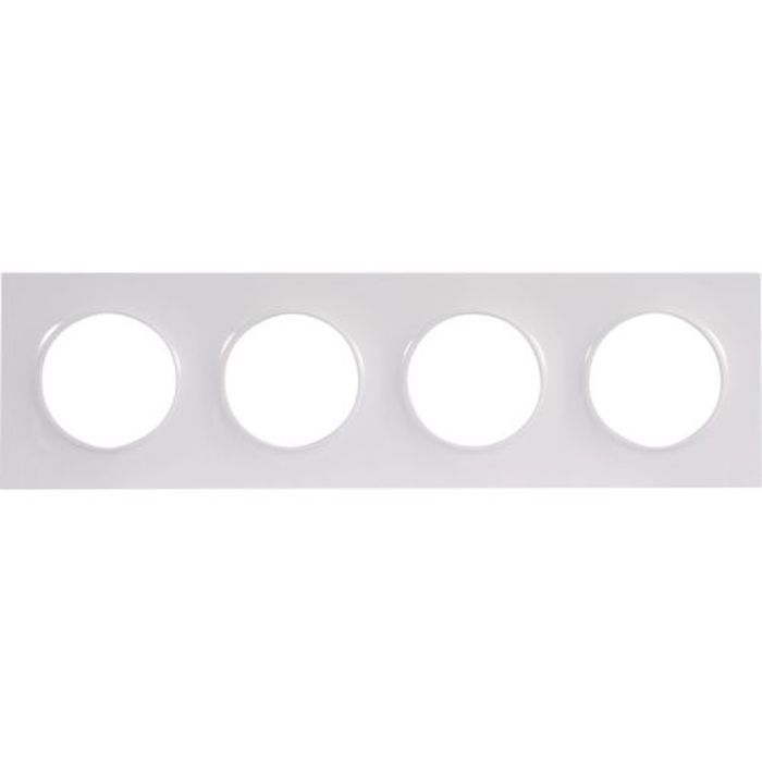 Plaque ODACE Styl blanche 4 postes horizontal/vertical entraxe 71 mm - SCHNEIDER ELECTRIC - S520708