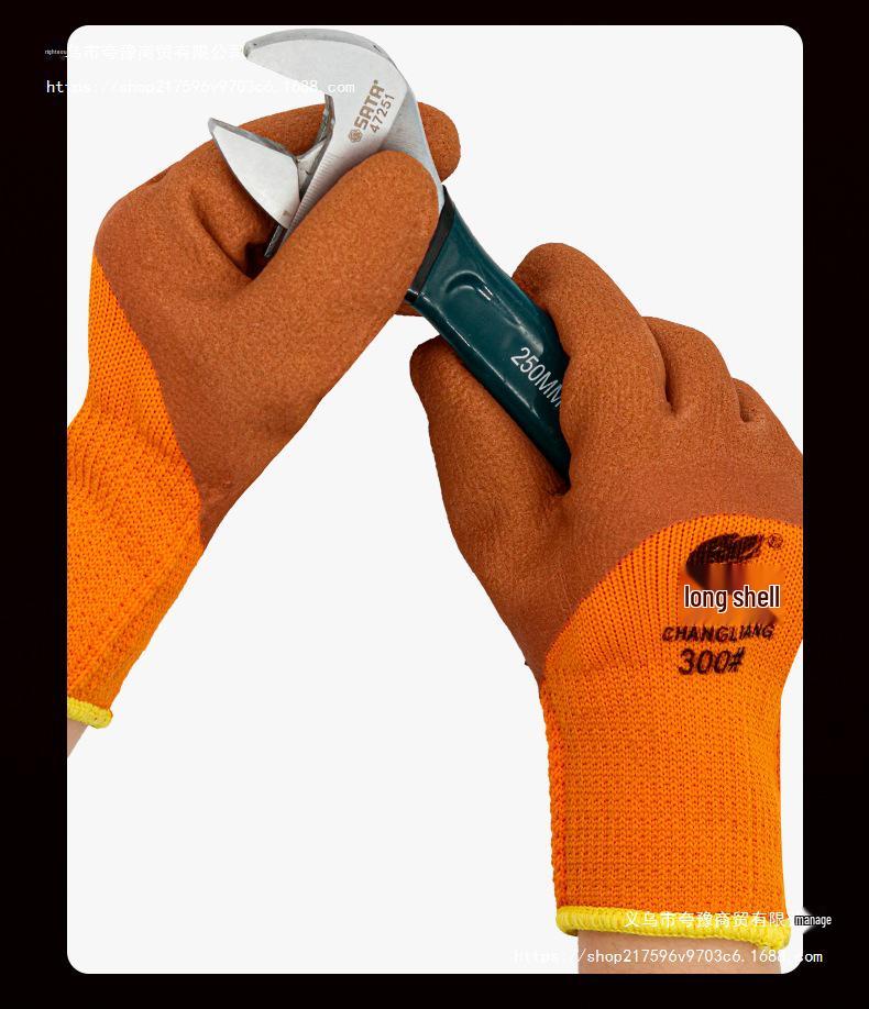 Winter-Arbeitshandschuhe mit Fleece-Futter: Langlebig, Warm, Rutschfest, Frostsicher, Halbfinger-Design für Baustellen und Kühlhäuser