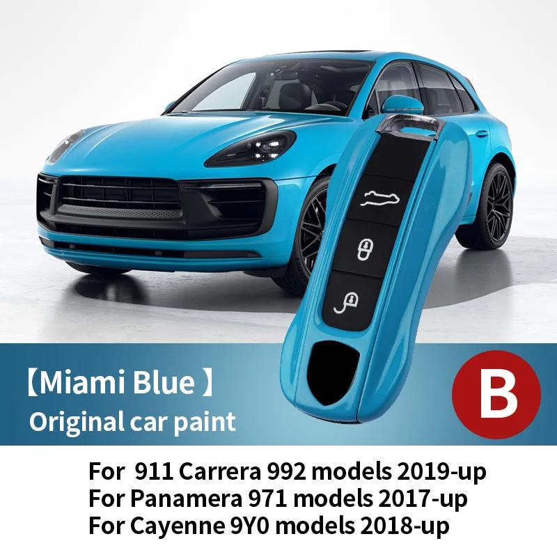 Car Key Paint Protective Case Keyless Cover For Porsche Cayenne Mancan Panamera 911 718 Boxster Cayman Taycan Replacement Shell