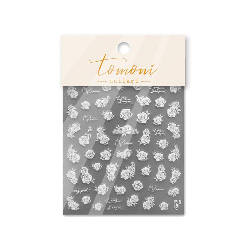 

Bright Crystal Pearl Black and White Rose Flower Bows Nail Art Sticker Tomoni Best Selling 5D Nail Sticker Japanese Style Decoration