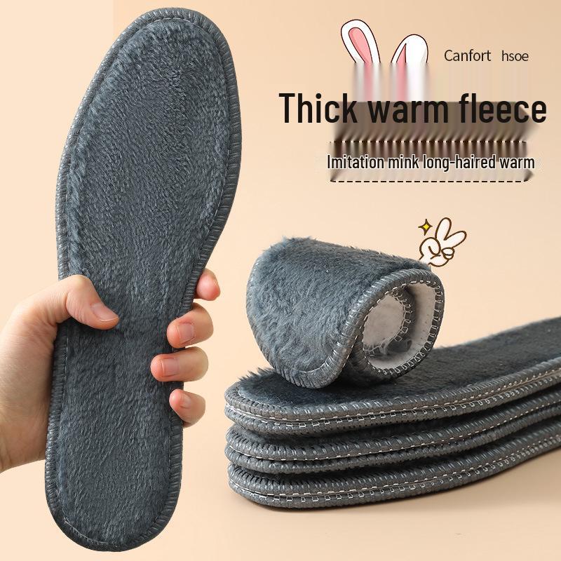 5 Pairs of Winter Fleece-Lined Insoles - Thick, Plush, Cold-Proof, and Warm for Women