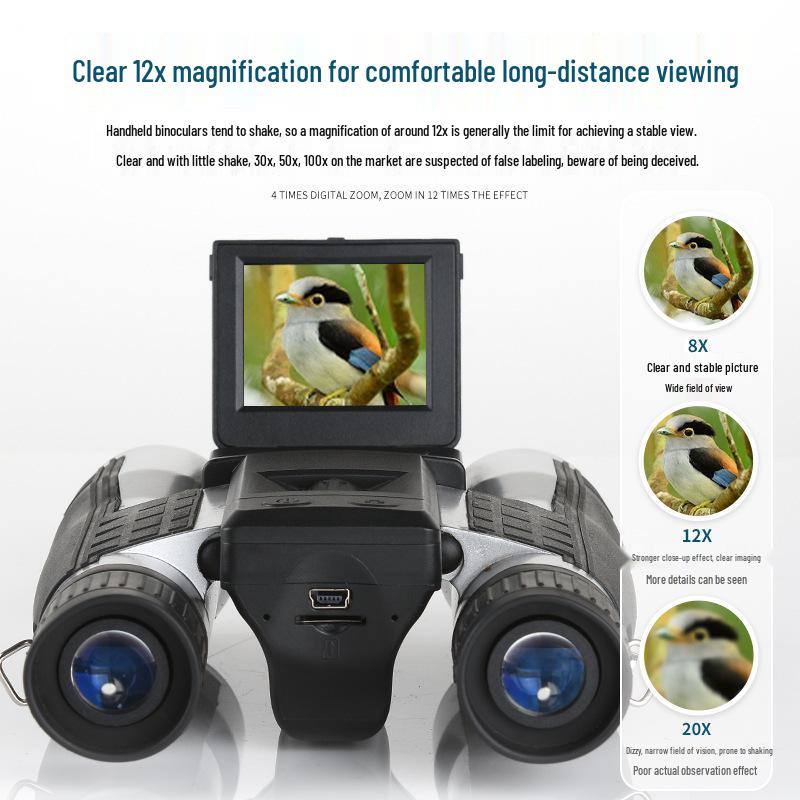 HD Night Vision Binocular Camera with Screen for Outdoor Photography and Bird Watching