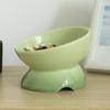 Creative Ceramic Tall Footed Bowls, Anti Overturning Neck Protection, Slanted Mouth, Gradient Color Cat Bowl, Pet Supplies , 1Pc