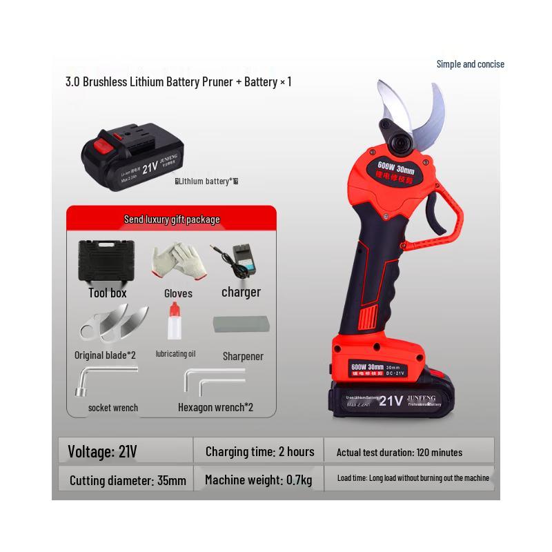 Rechargeable Cordless Telescopic Electric Pruning Shears CN plug (adapter included)