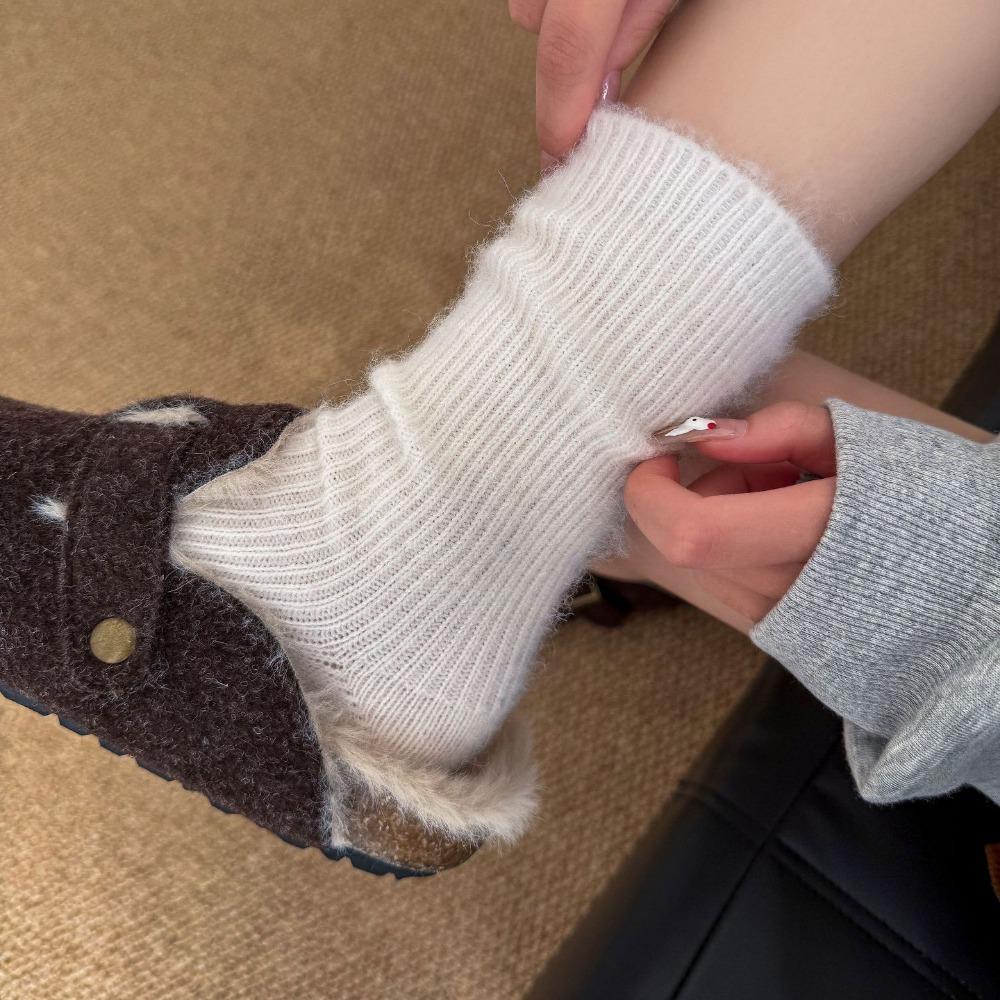 Autumn Winter Floor Sleeping Socks Thicken Knitted Crew Socks 2025 Cashmere Socks