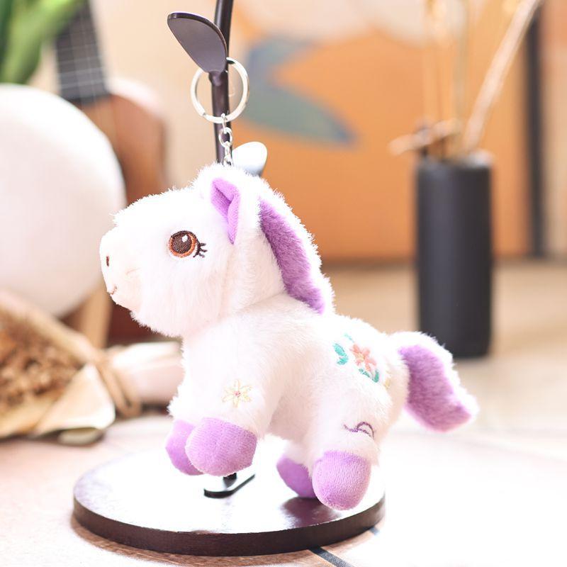 Cute Pony Plush Keychain Cartoon Stuffed Doll Bag Pendant Hanging Decoration  Year Mascot Birthday Gifts