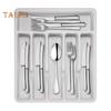 Cutlery Drawer Organizer Tray 6 Compartment Plastic Storage Box for Kitchen Utensils Forks Spoons Cutter Sturdy BPA-Free Divider Holder