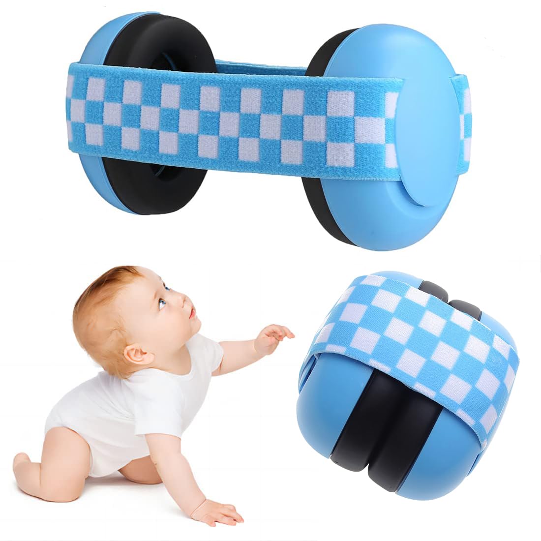 

Afindern Звуконепроницаемые наушники для блокировки звука Регулируемые эластичные Защита слуха и ушей от шума Доступны в 2 цветах Младенцы, Наушники, синий