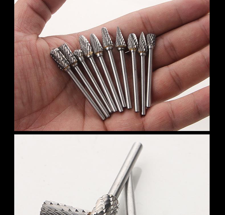 Accesoriu pentru șlefuit cu pile rotative din carbură de tungsten - Cap de freza cu granulație simplă și dublă