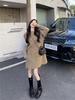 Plus Size Women's Korean-Style Fashion Knitted Dress: Autumn/Winter Waist-Slimming, Figure-Flattering Trend.