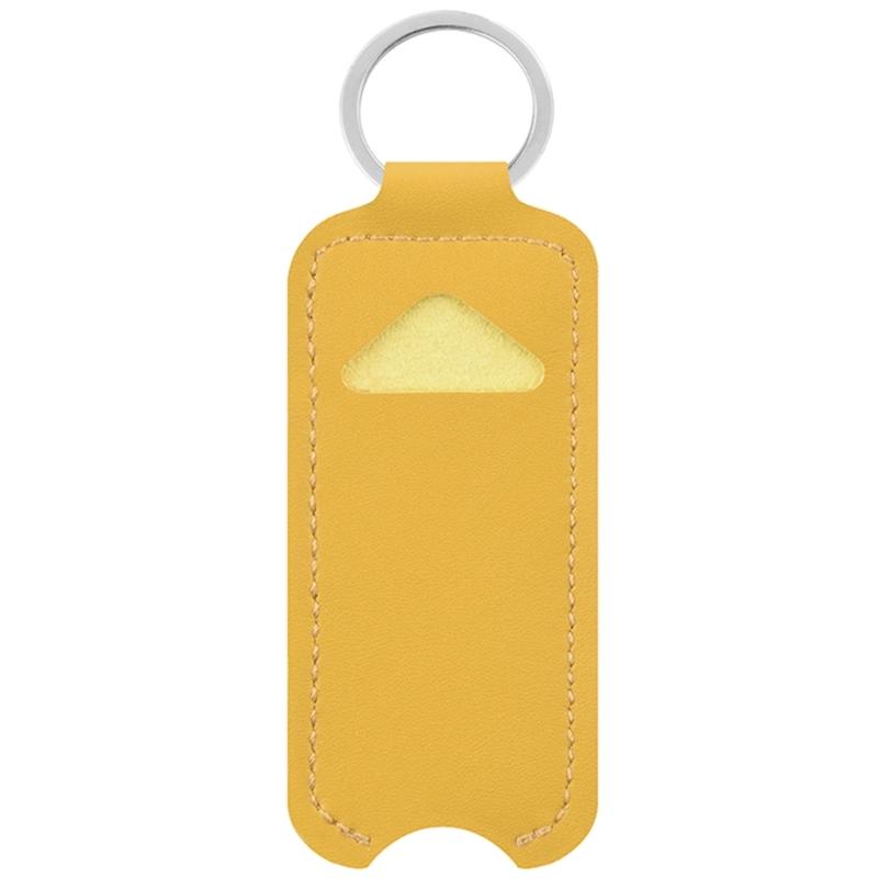 Lipstick Lip Gloss Bag Keychain Holder PU Leather Chapstick Pouch Keyring Portable Lip Balm Packaging Cover Key Chain