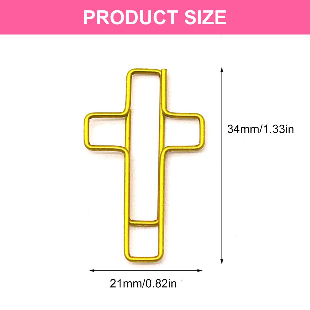 50 Pcs Crosses Shaped Paper Clips Metal Paperclips Bookmarks Office Clips Planner Clips Office Supplies for Student