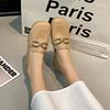 Real soft leather women's single shoes spring 2025 new versatile retro soft sole square head pregnant women pedal small leather shoes
