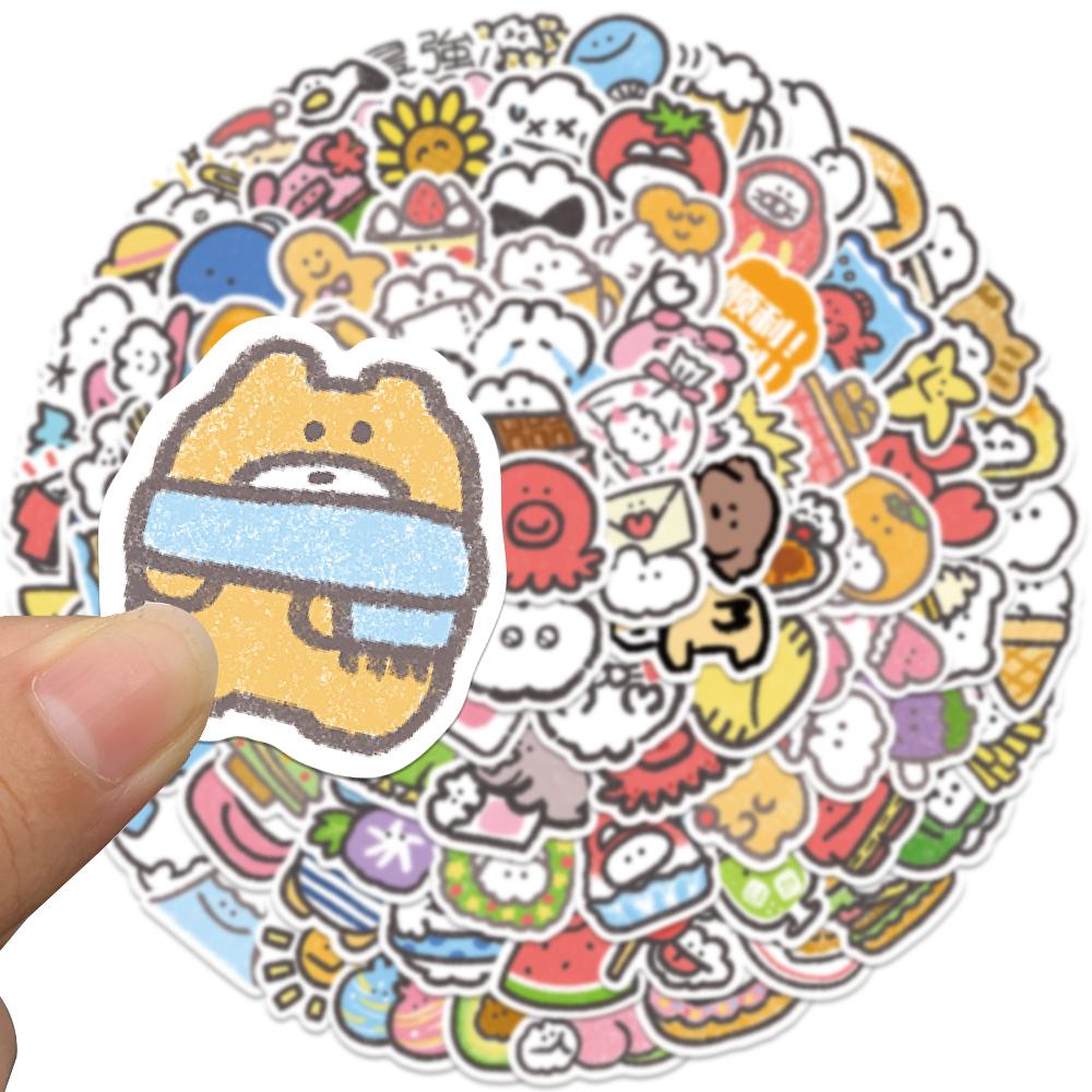 100 Pcs Mini Cute Mokmok Cartoon Anime Sticker For Fridge Luggage Laptop Skateboard Bicycle Pvc Waterproof Bottle Decal Stickers