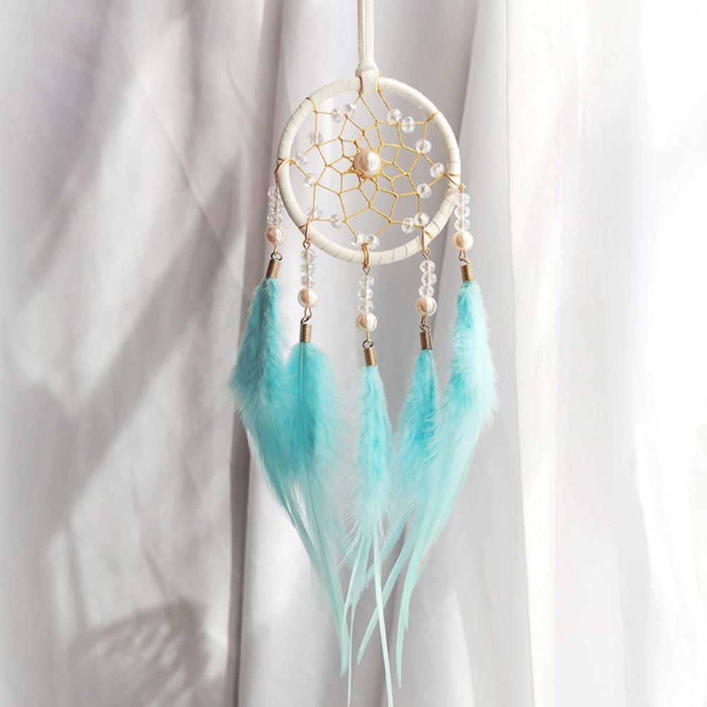 Car Pendant Dream Catcher Mori Feather Wind Chimes Creative Decor Qixi Festival Birthday Gift for Girl Heart Home Decoration