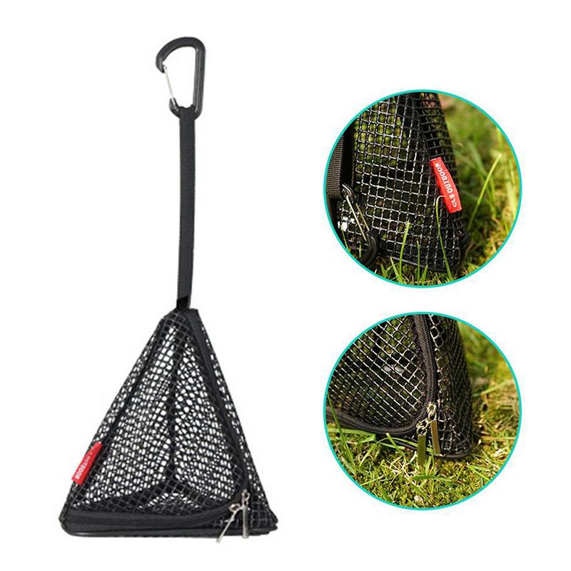 Outdoor Camping Kitchen Hanging Net Kitchen Foldable Storage Bag Cookware Drying Net Triangular Drying Net Dry Food Organizer
