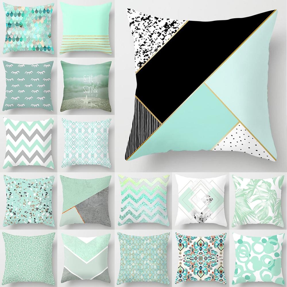 mint coloured cushions