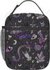 Lila Grau Magisch Goth Gruselig Isolierte Lunchtasche Tragbare Brotdose Wiederverwendbare Lunchtasche für Damen Herren