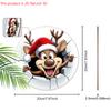 Cartoon Elk Christmas Wooden Sign - Navidad Round Artwork for Front Door, Wall Hanging Decor - Ideal Christmas Decoration