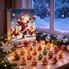 Christmas Tree Decor Chicken Advent Calendar 2026, 24 Days Countdown with 2D Flat Surprise Acrylic Ornament, Cartoon Hanging Pendant for Tree, Holiday