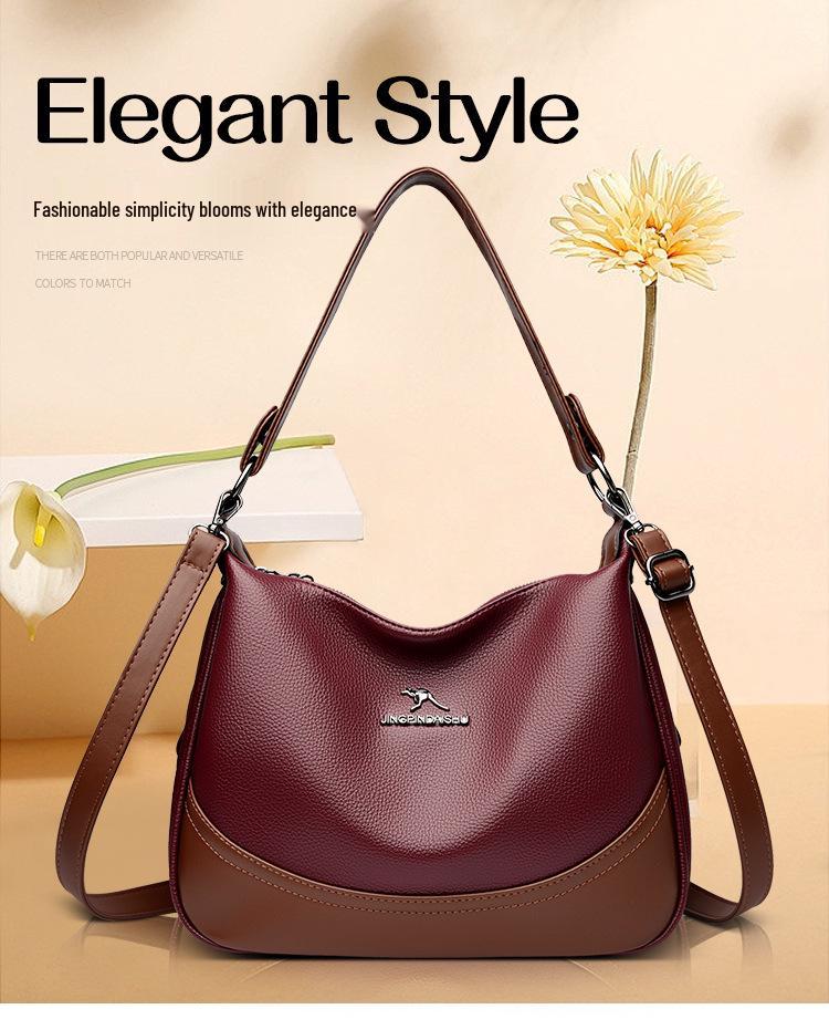 Autumn/Winter 2025 Women's Crossbody Bag: Fashionable, Versatile, Large Capacity, Color Block Style