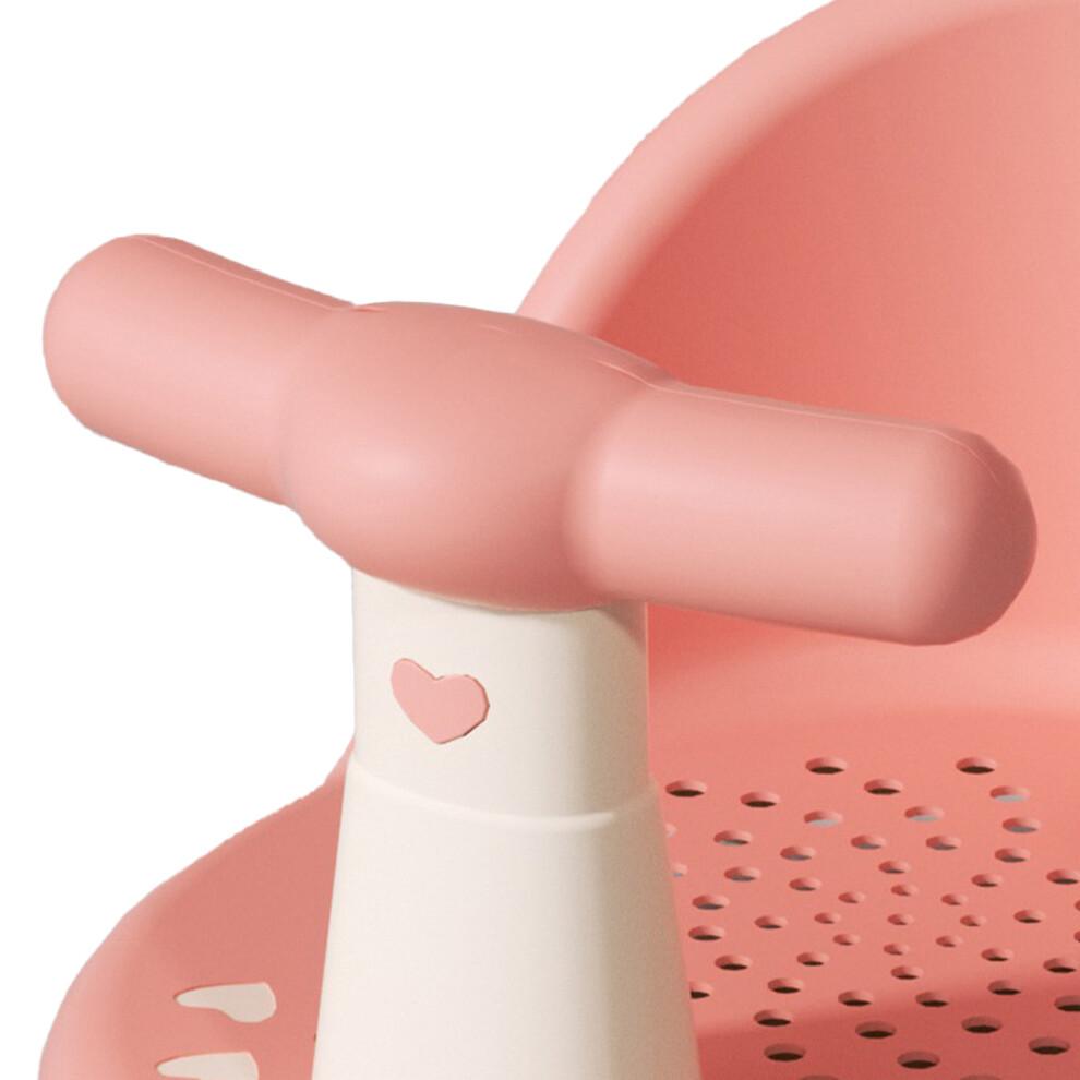 Baby-Badewannensitz Sakura Pink, Verstellbar, Ergonomisch, Rutschfest Mit Starken Saugnäpfen