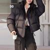 Winter Down Jacket Female White Duck Down Warm Stand Collar Short Puffer Jacket Simple Hooded Thickened Overcoat