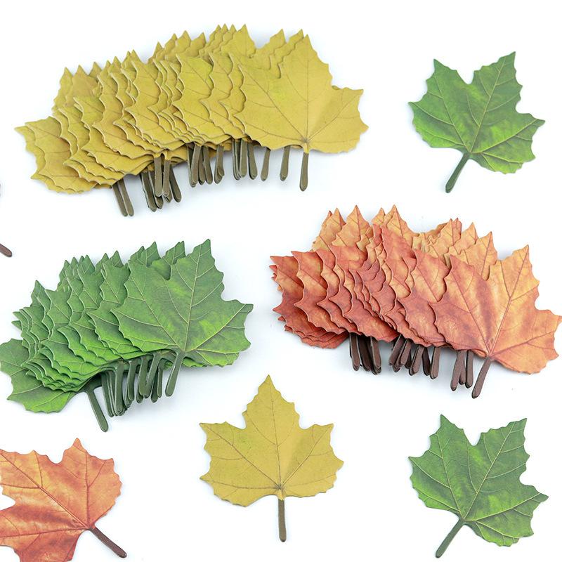 Maple Leaf Decorative Message & Wish Wall Stickers with Leaves Sticky Notes