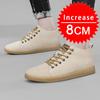 Genuine Pig Leather Fashion Height Increasing Sneakers Men All-match Casual Shoes Increase Insole 8cm Luxury Brand Lift Men Shoe